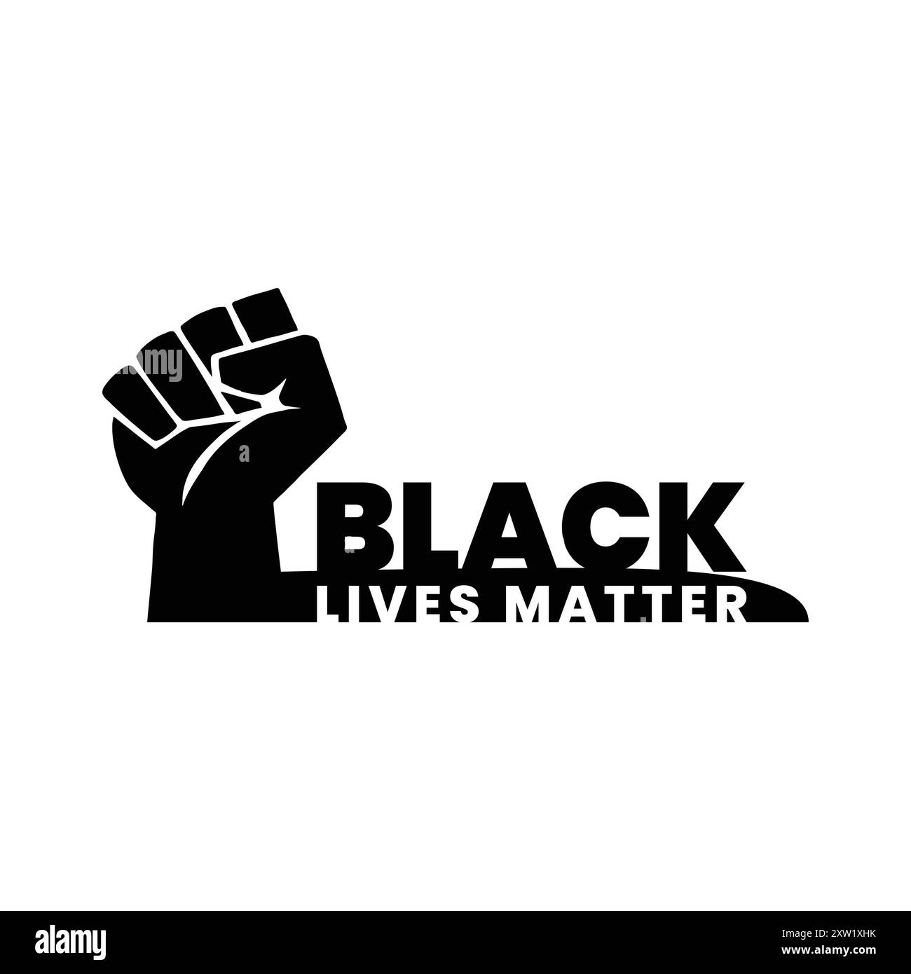 Black Lives Matter Fist isoliert auf weiß Stock Vektor