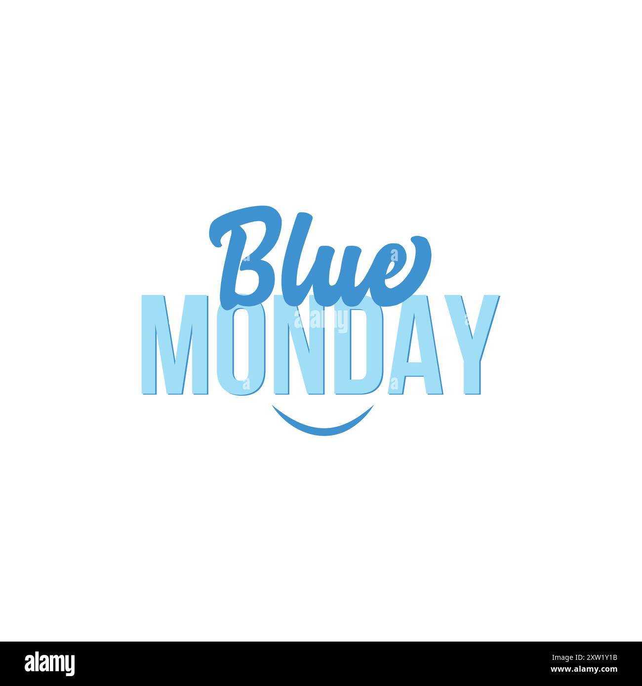 Blue Monday isoliertes Design Stock Vektor