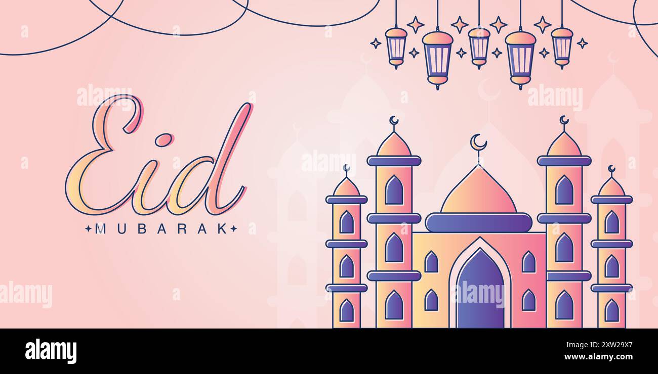 Eid Mubarak Banner, Eid Poster Stock Vektor