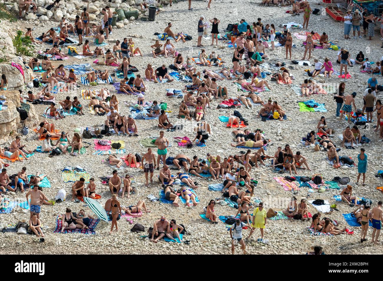 Polignano a Mare, Cala Porto oder Lama Monachile Beach Stockfoto