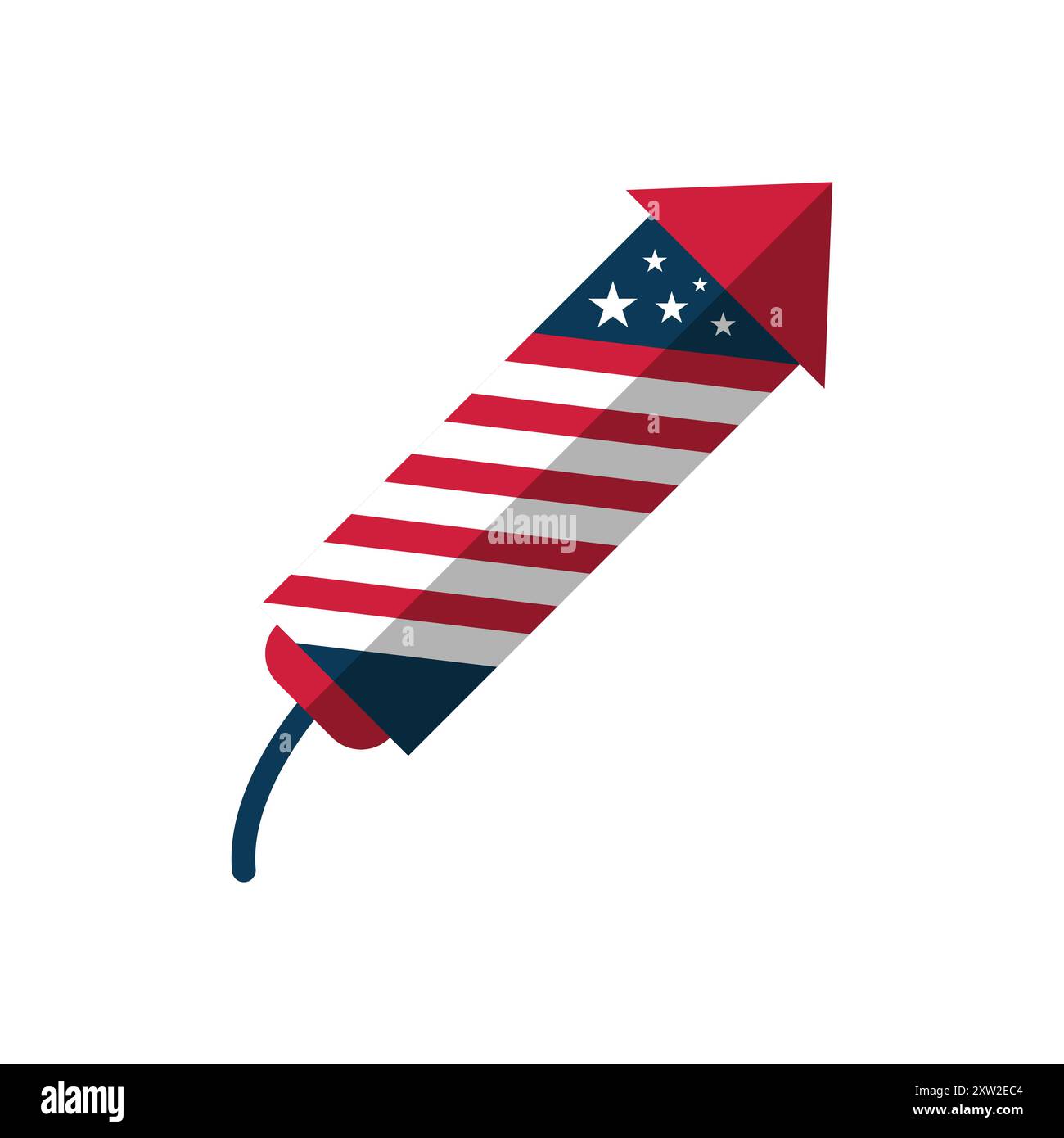 4. Juli Raketensymbol, patriotisches Design Stock Vektor