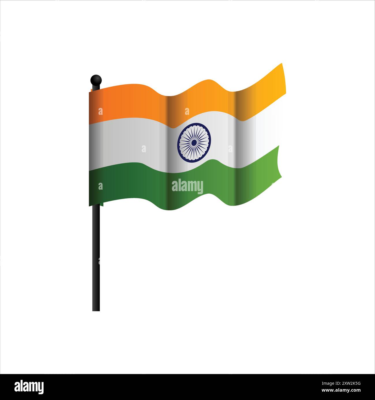 Indische Flagge, 15. August Unabhängigkeitstag Stock Vektor