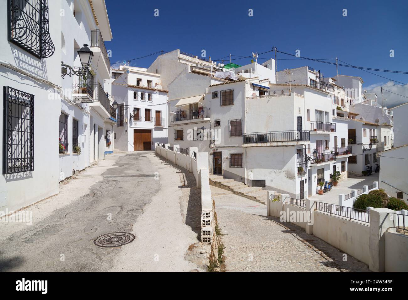 Eine friedliche Ecke in Altea, Alicante, Spanien. Stockfoto