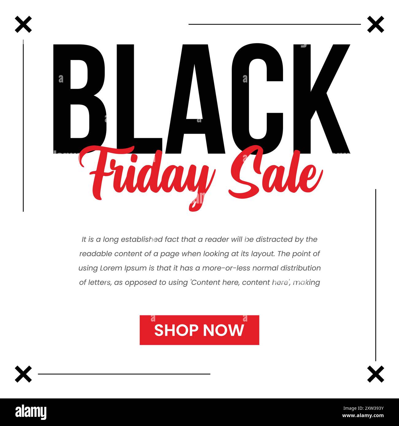 Black Friday Sale Social Media Post-Vorlage Stock Vektor