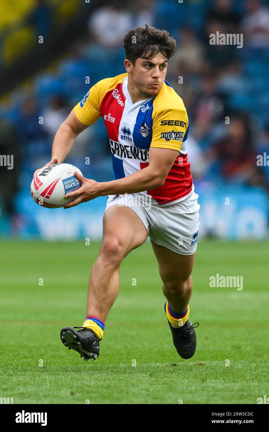 Oliver Leyland von London Broncos macht eine Pause während des Magic Weekend Match Hull FC gegen London Broncos in der Elland Road, Leeds, Großbritannien, 17. August 2024 (Foto: Craig Thomas/News Images) in, am 17. August 2024. (Foto: Craig Thomas/News Images/SIPA USA) Credit: SIPA USA/Alamy Live News Stockfoto