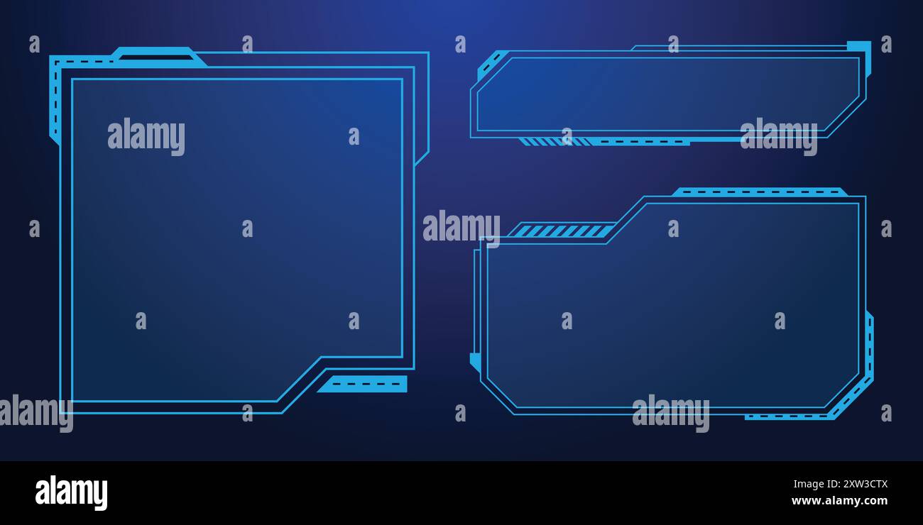 Gaming-hud-ui-gui futuristische Streaming-Bildschirme Stock Vektor