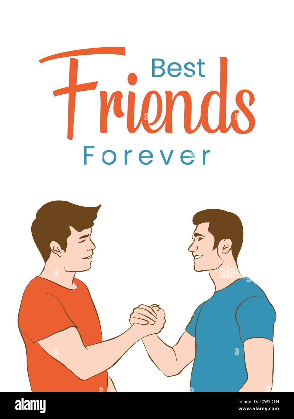 Poster zum Tag der Freundschaft, flaches Design Stock Vektor