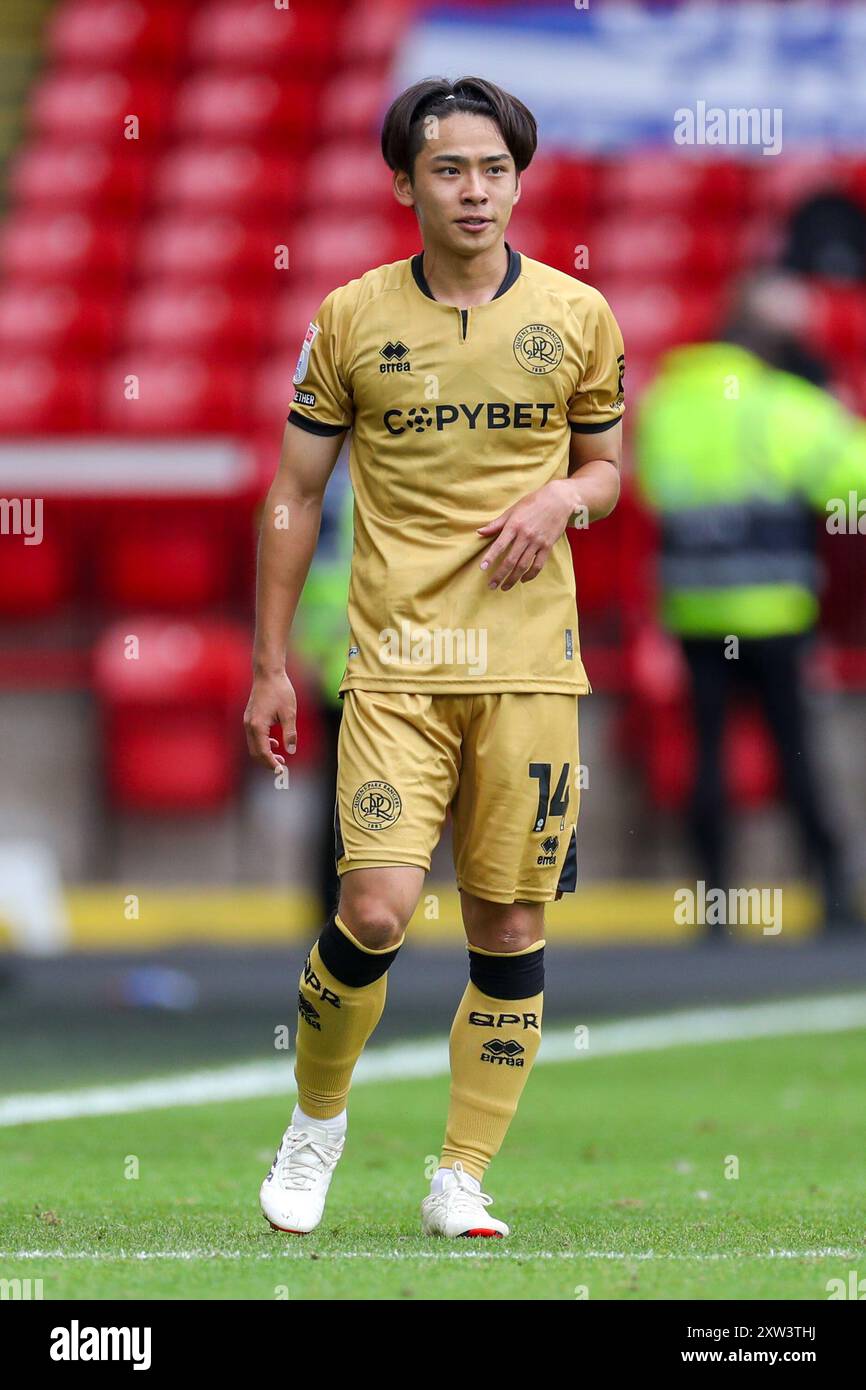 Queens Park Rangers Stürmer Koki Saito (14) während des SKY Bet EFL Championship Matches von Sheffield United FC gegen Queens Park Rangers FC in der Bramall Lane, Sheffield, England, Großbritannien am 17. August 2024 Credit: Every Second Media/Alamy Live News Stockfoto