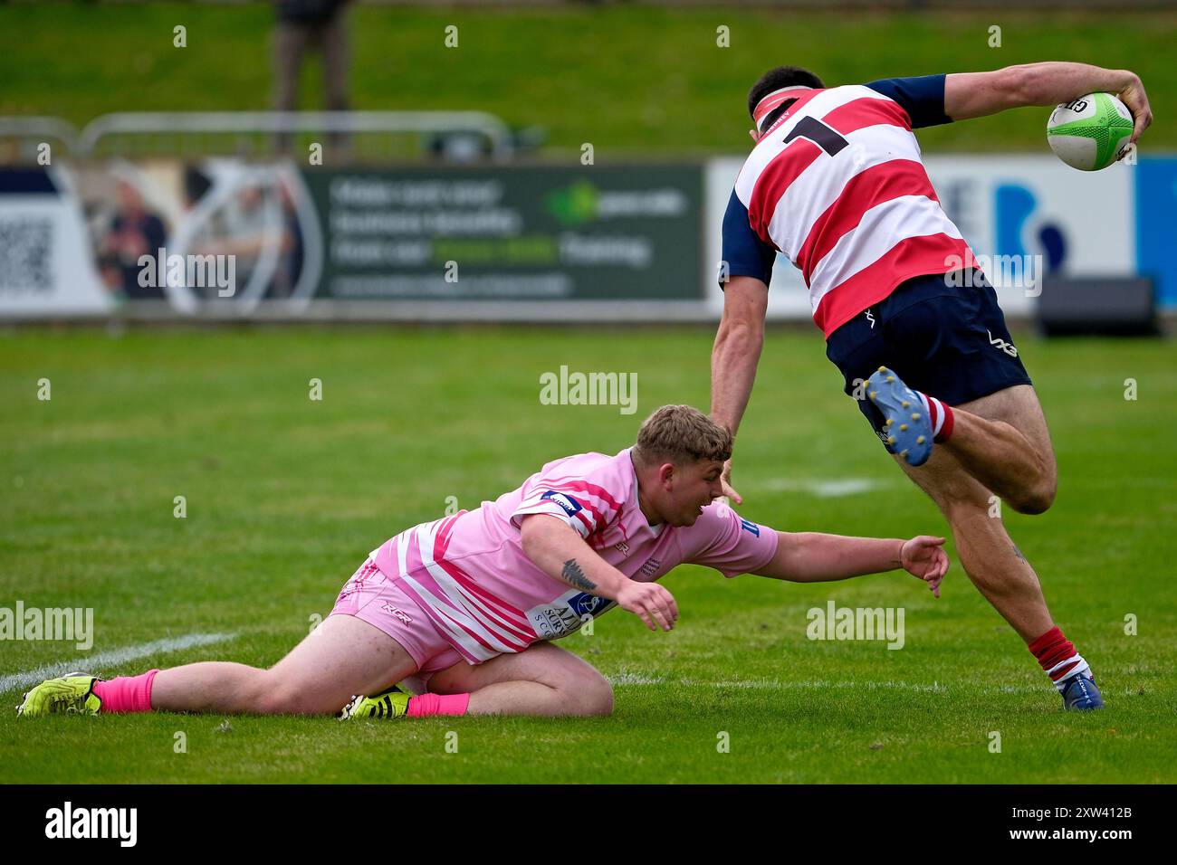 Galashiels, Großbritannien. August 2024. Maroon'd@Gala 7s Festival Peebles spielen das GAC7 Charity Team Credit: Rob Gray/Alamy Live News Stockfoto