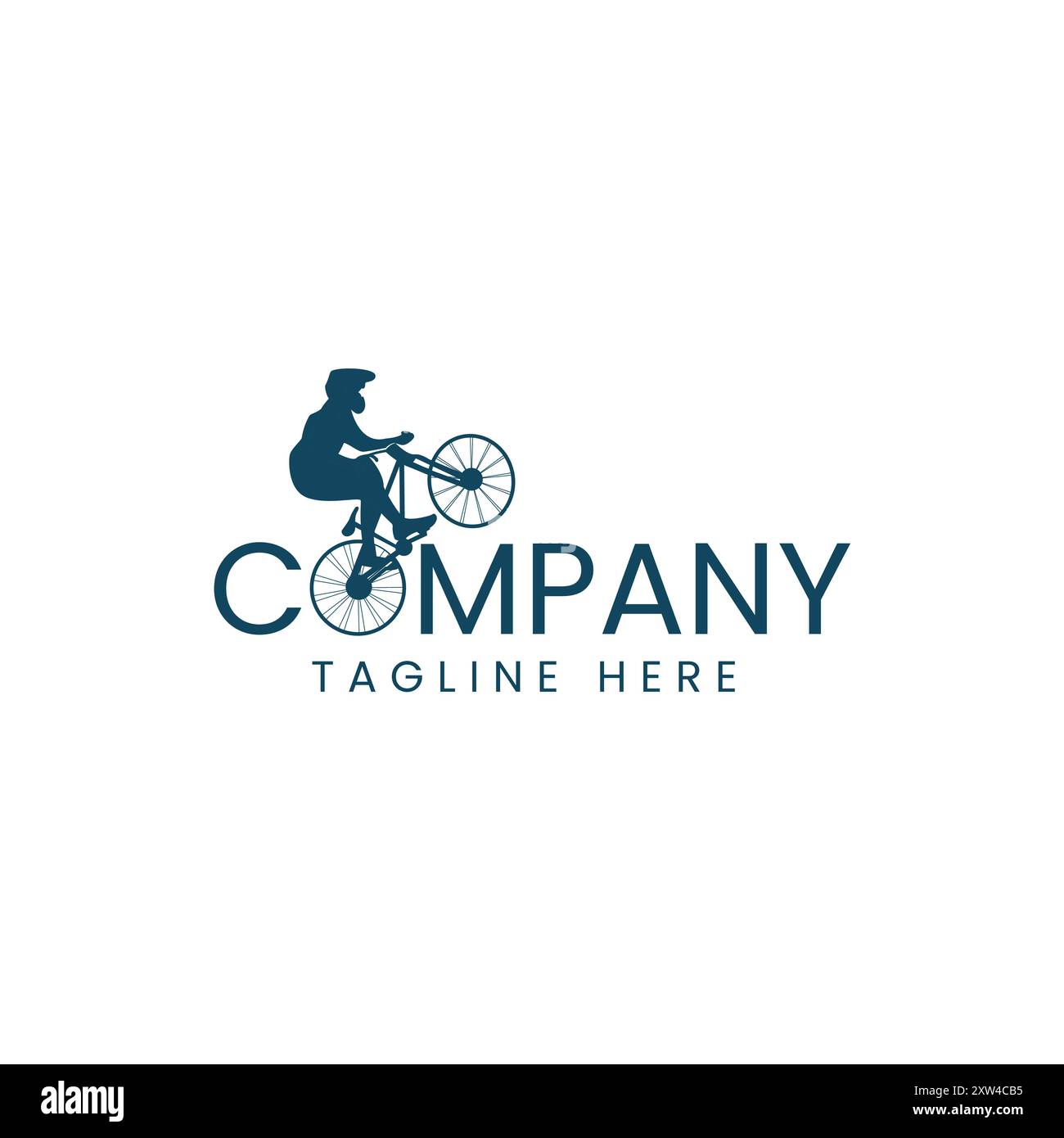 Bike Rider Silhouette Logo - Vektor-Design - Mountain Bike Athlet Symbol Stock Vektor
