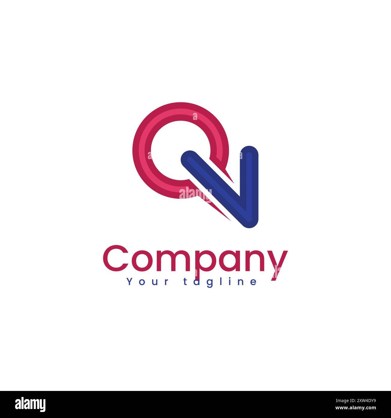 QN Initial Logo Designvorlage Stock Vektor