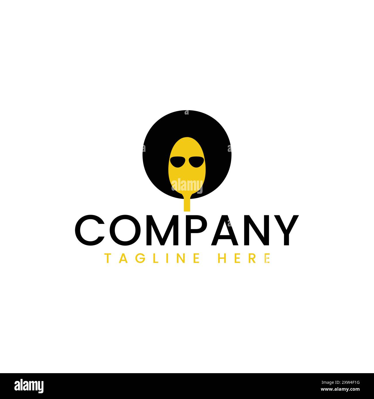 Afro-Hair-Logo-Konzept Stock Vektor