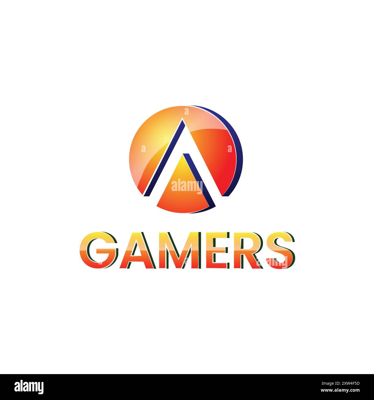 3D-Logo-Konzept für Gamer Stock Vektor
