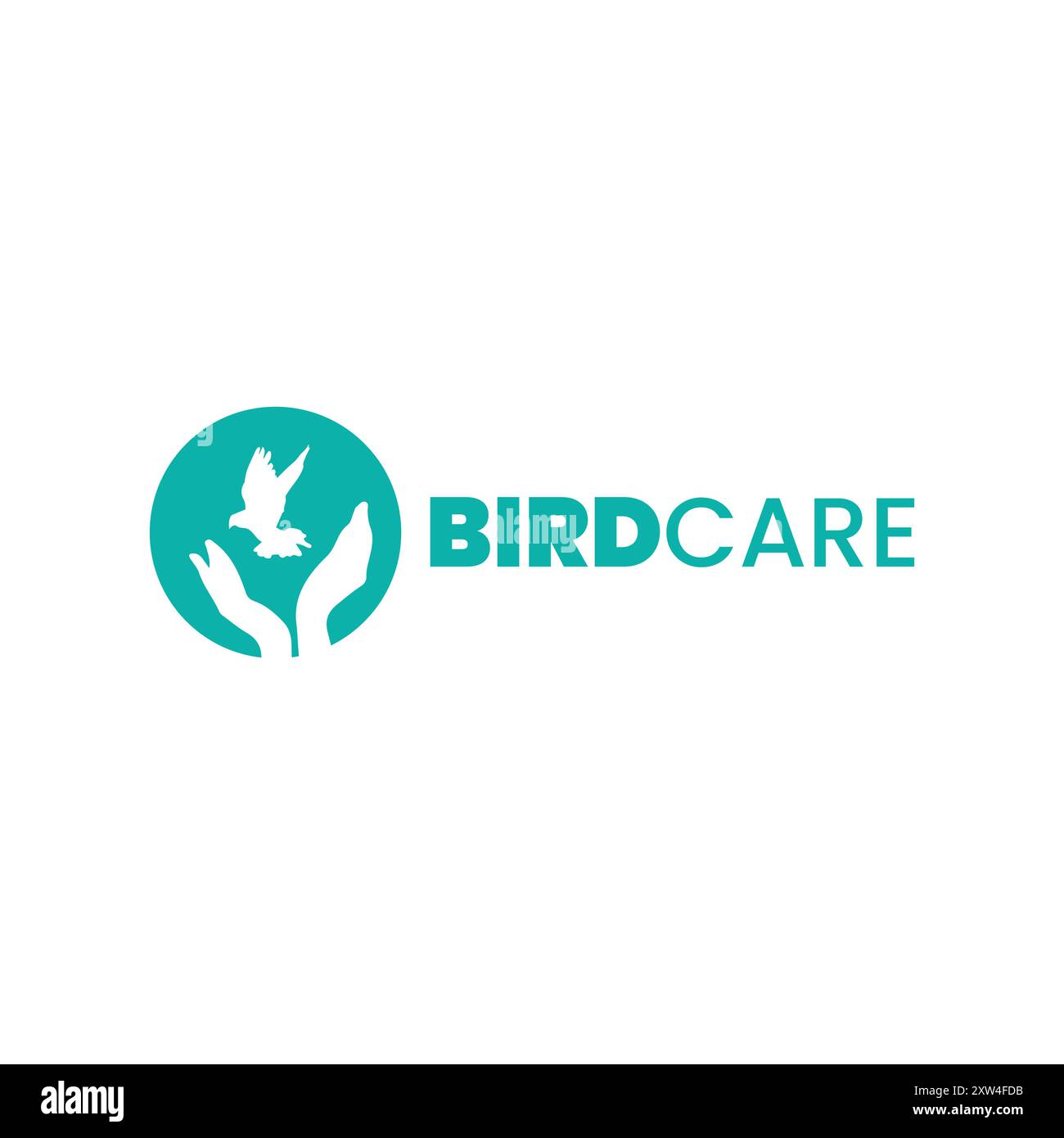 Design-Konzept mit Vogelpflege-Logo Stock Vektor