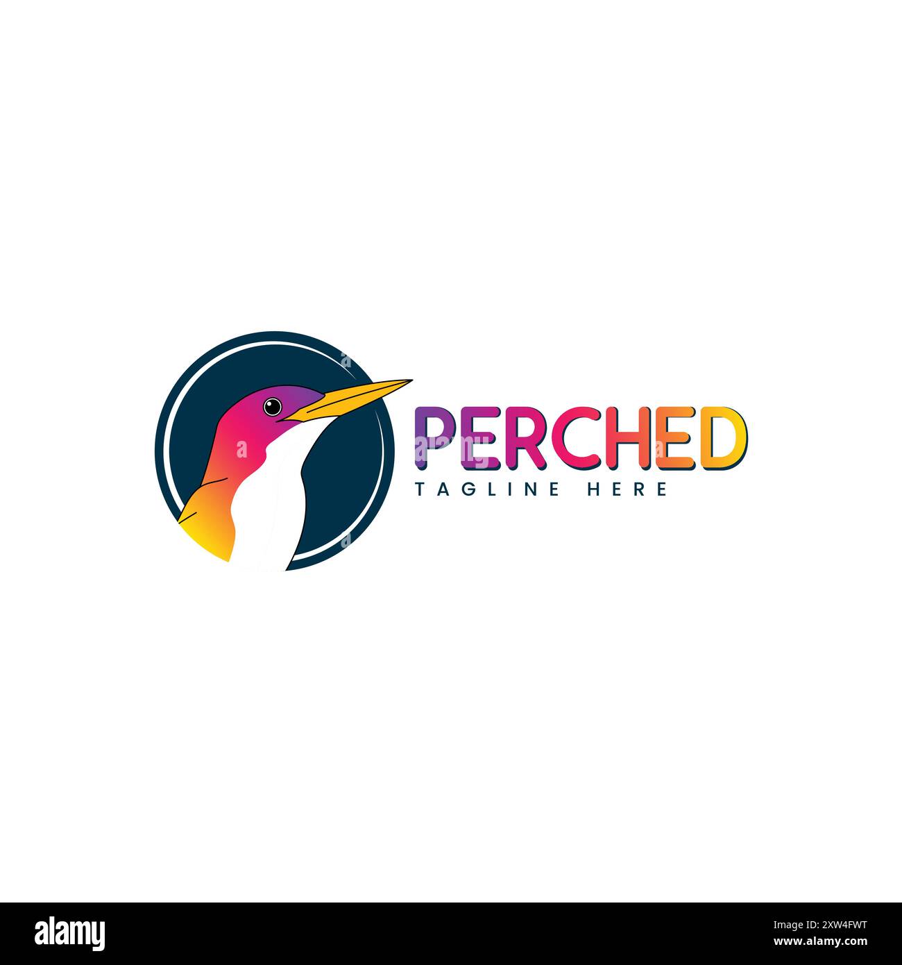 Logodesign mit Vogelperlen Stock Vektor