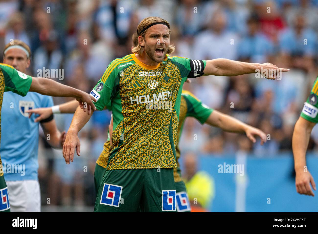 Malmoe, Schweden. August 2024. Christoffer Nyman (5) vom IFK Norrkoping wurde während des Allsvenskan-Spiels zwischen Malmoe FF und IFK Norrkoping im Eleda Stadion in Malmoe gesehen. Quelle: Gonzales Photo/Alamy Live News Stockfoto