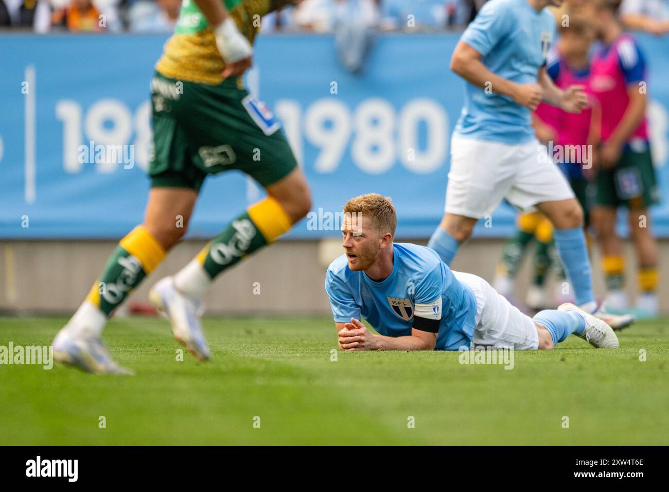 Malmoe, Schweden. August 2024. Anders Christiansen (10) von Malmoe FF wurde während des Allsvenskan-Spiels zwischen Malmoe FF und IFK Norrkoping im Eleda Stadion in Malmoe gesehen. Quelle: Gonzales Photo/Alamy Live News Stockfoto