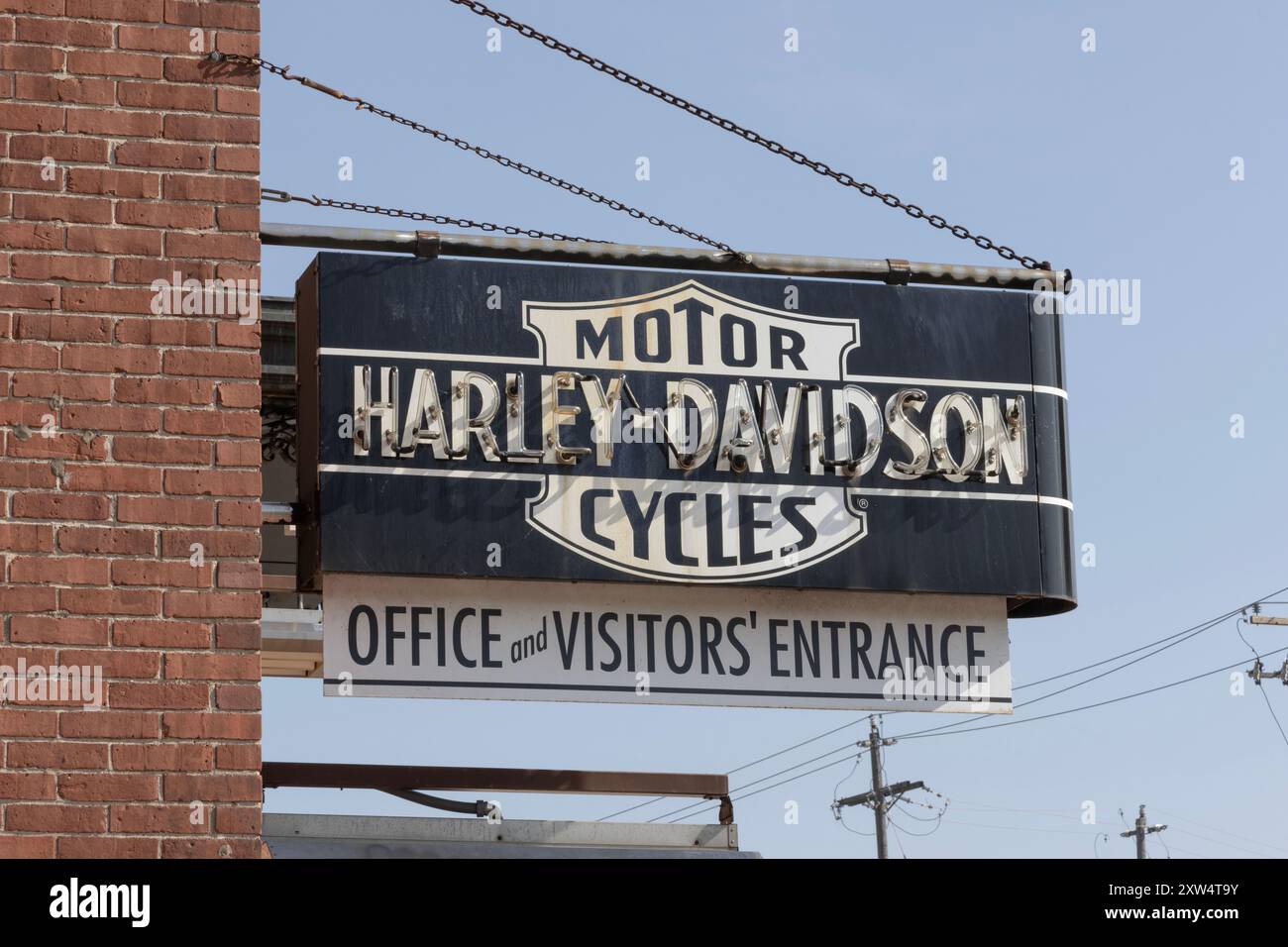 Milwaukee - 14. August 2024: Hauptquartier von Harley Davidson, 3700 Juneau Avenue. Harley Davidson ist der führende Hersteller legendärer Motorräder. Stockfoto