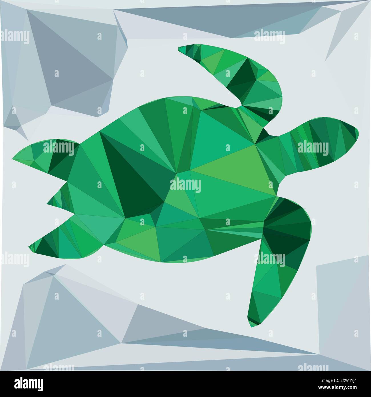 Polygon Schildkröte Dreieck Formen Kunstwerk Logo abstraktes Vektordesign Stock Vektor
