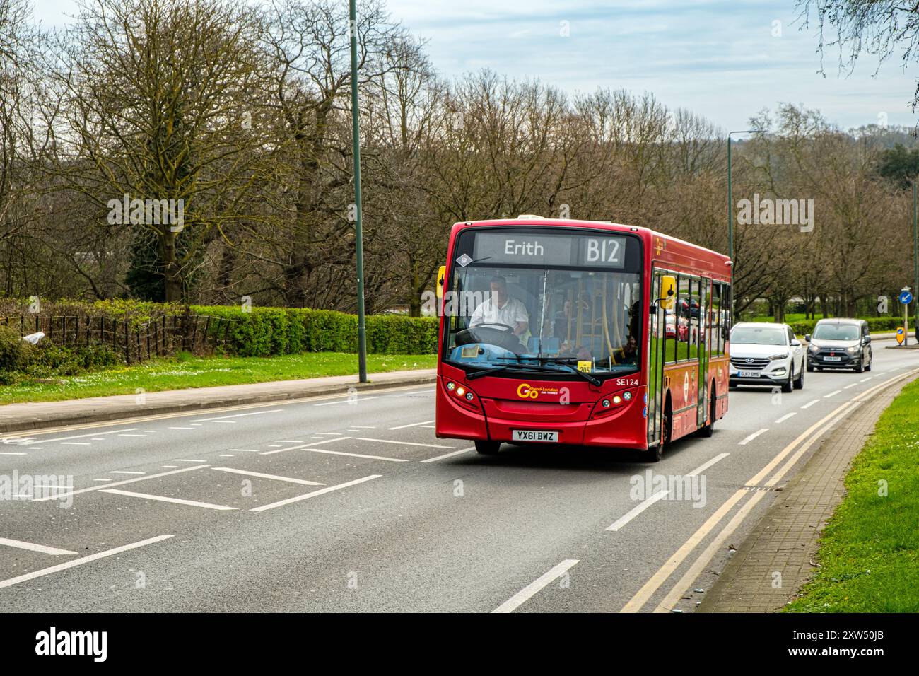 Fahren Sie Geradeaus Alexander Dennis Enviro200 London Transport Bus, Gravel Hill, Bexleyheath, Kent Stockfoto