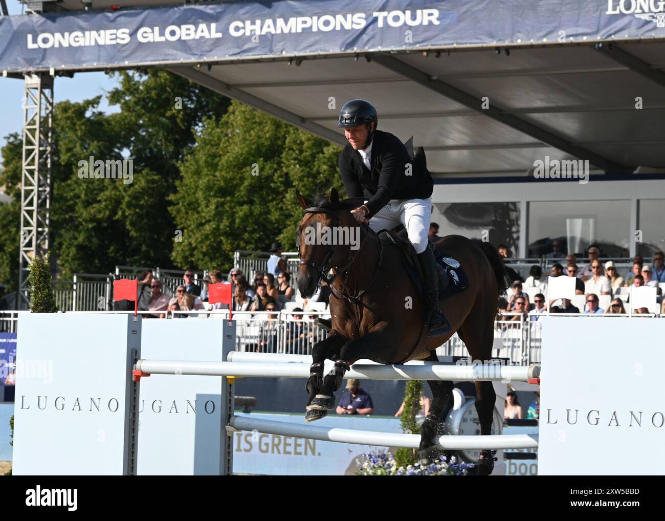 LONDON, GROSSBRITANNIEN. August 2024. David will will absolviert beim LGCT London 2024 ist die zweite Runde der Einzelqualifikation für die GCL of London in London, Großbritannien. (Quelle: Siehe Li/Picture Capital/Alamy Live News Stockfoto