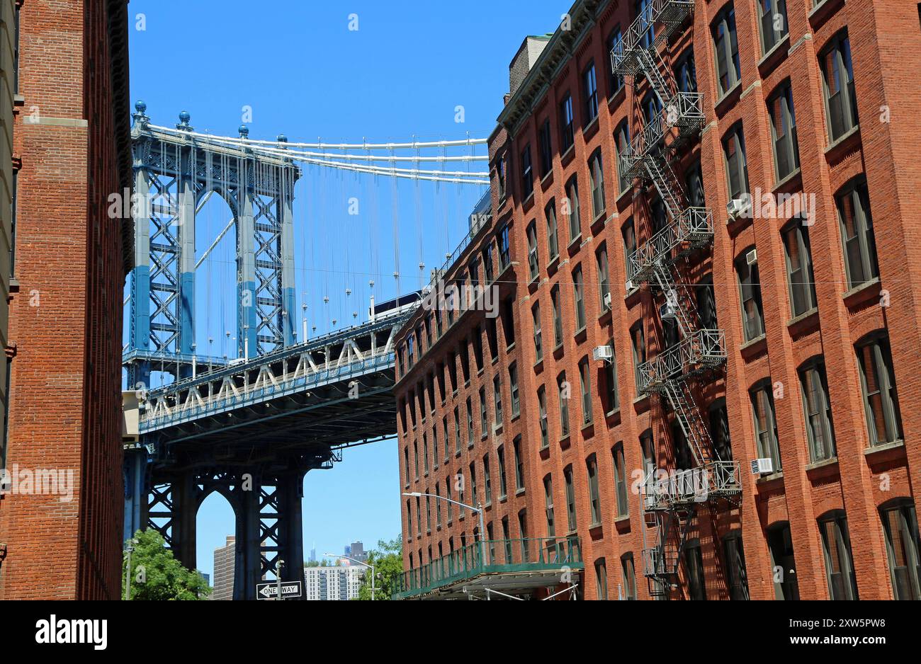 Zu Fuß Washington Street - Manhattan Bridge, New York City Stockfoto