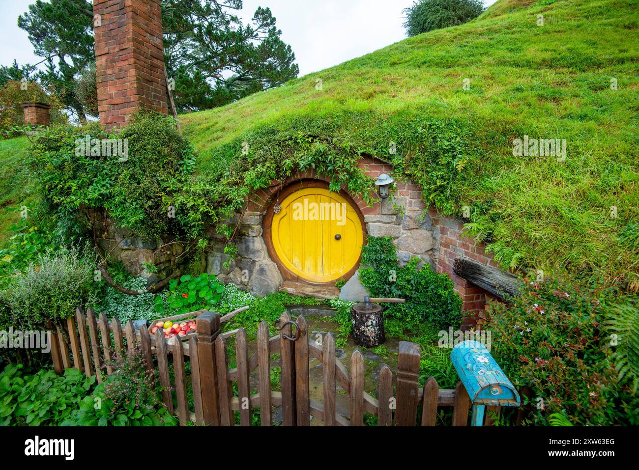 Hobbit Hole in Matamata - Neuseeland Stockfoto