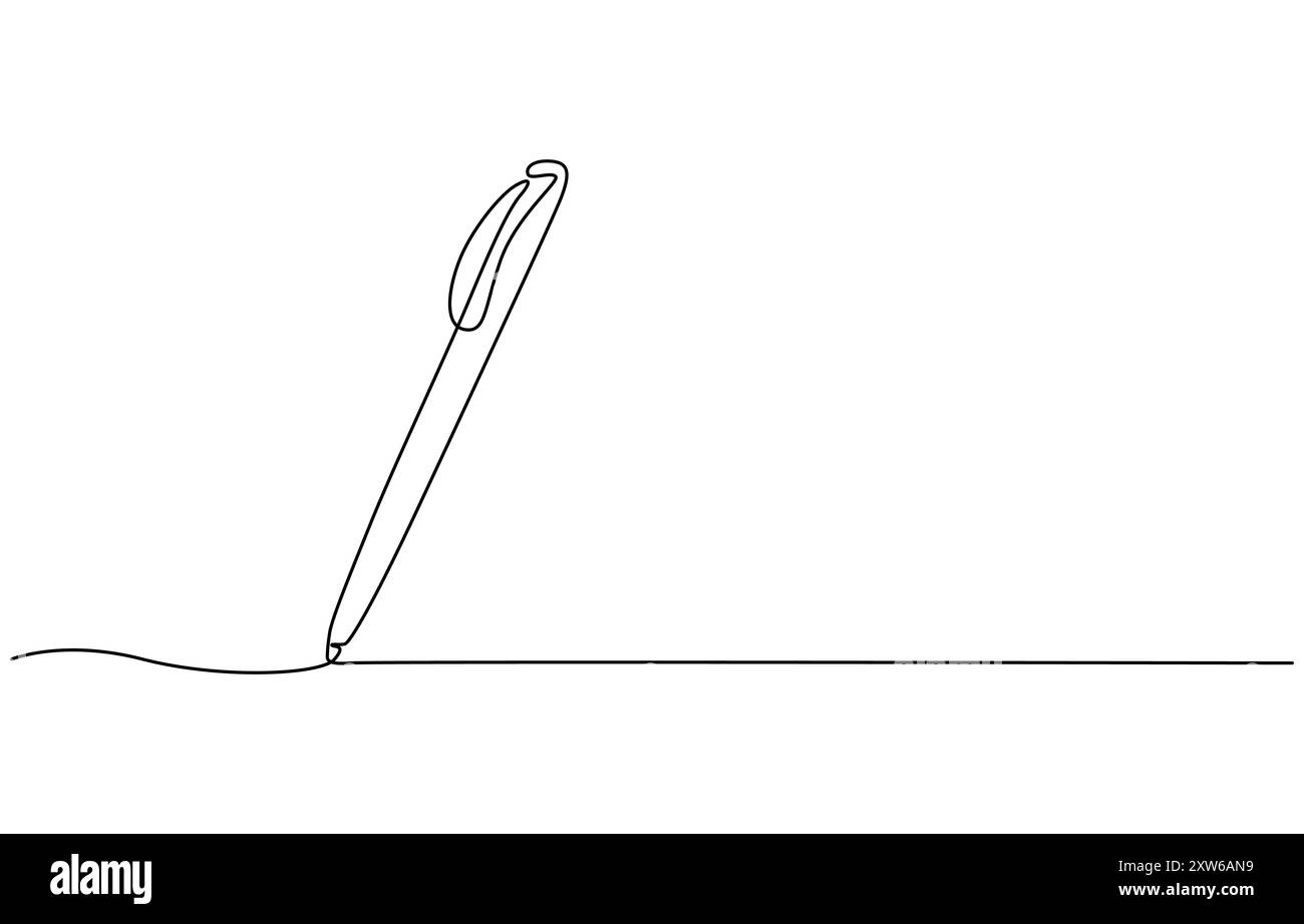 Buch gezeichnet mit einer durchgehenden Linienvektorgrafik Stock Vektor