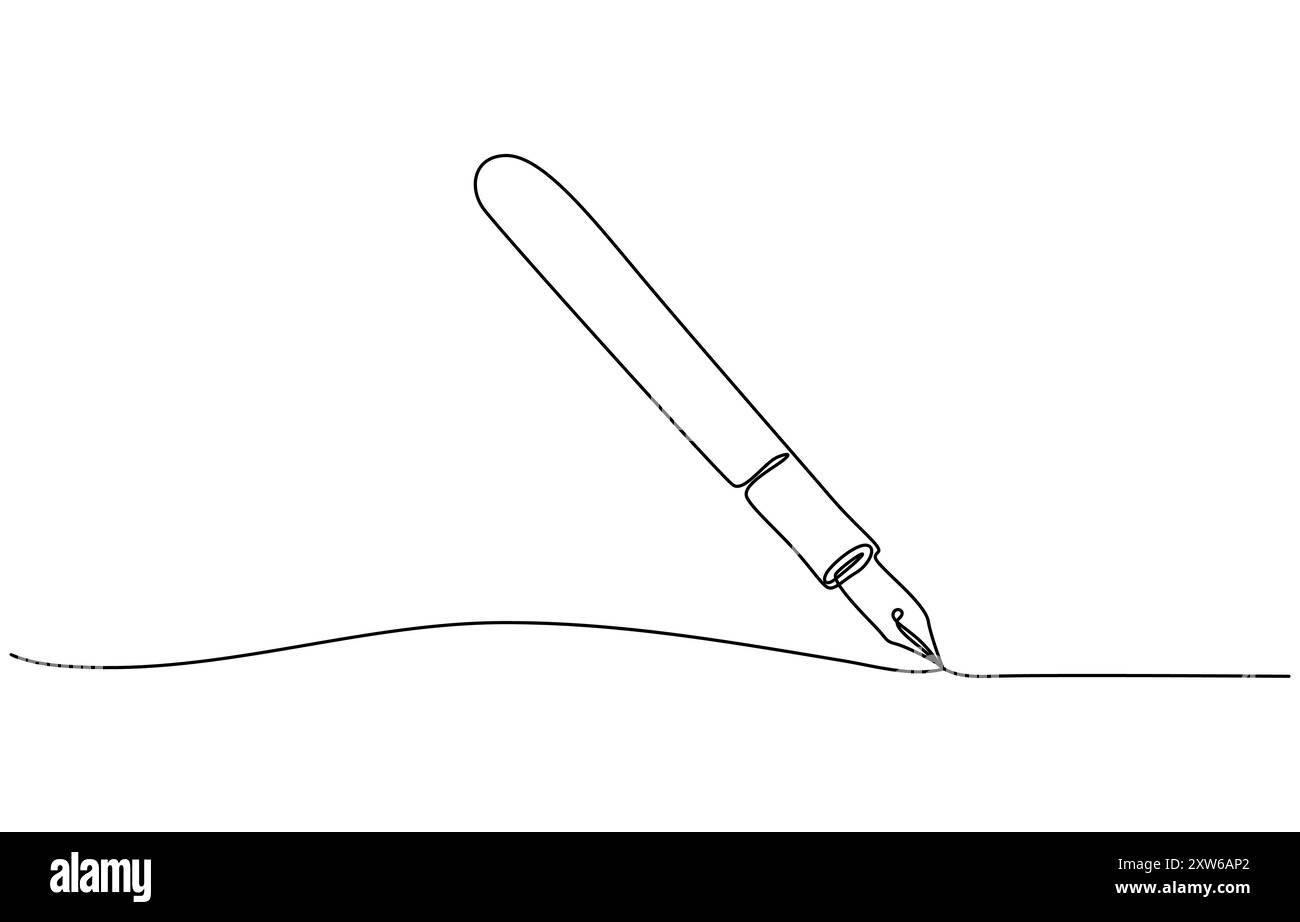 Buch gezeichnet mit einer durchgehenden Linienvektorgrafik Stock Vektor