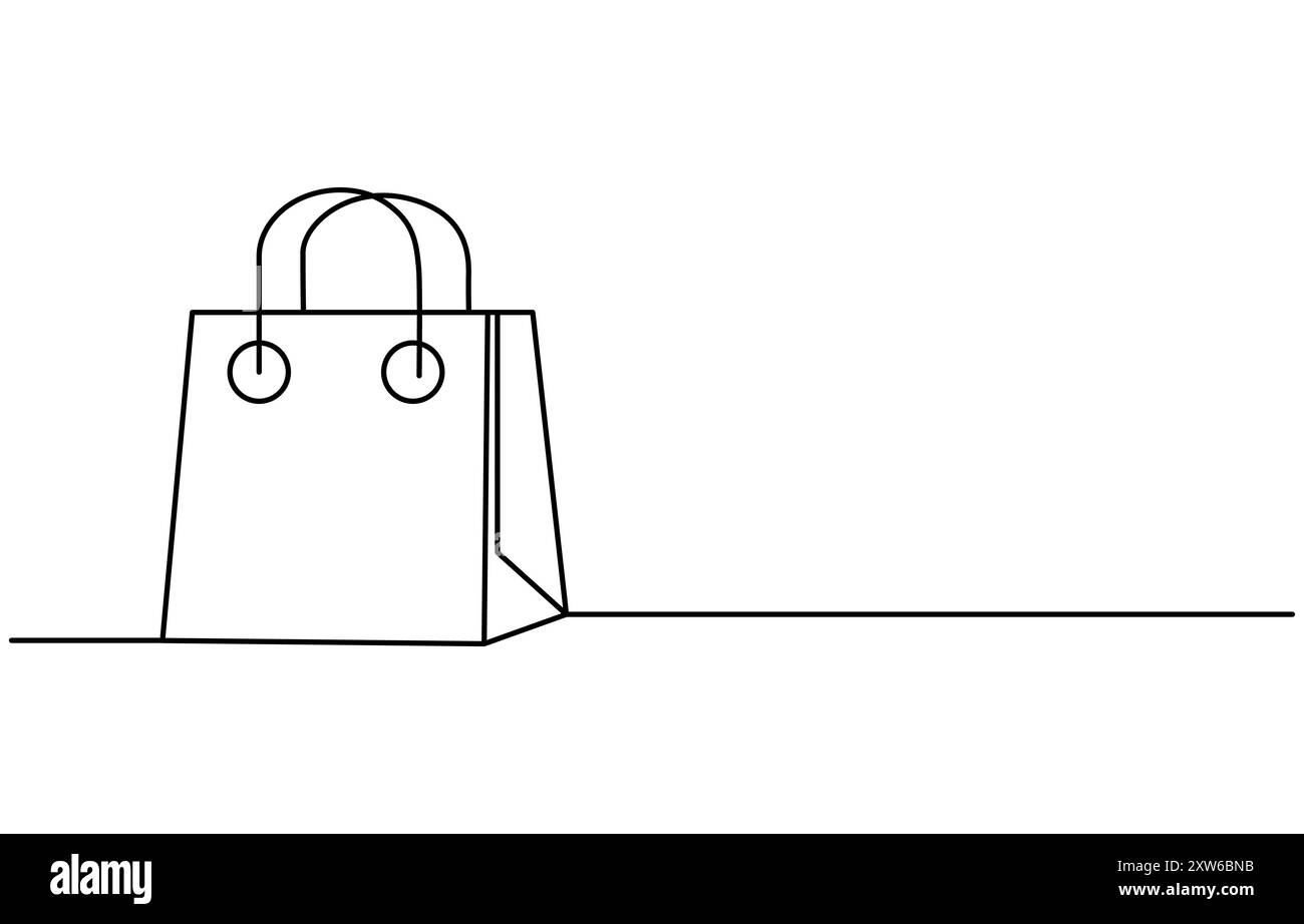 Einkaufstasche Kontinuierliche Linie Symbol, Hand Gezeichnete Einkaufstasche Symbol Vektor-Illustration Stock Vektor