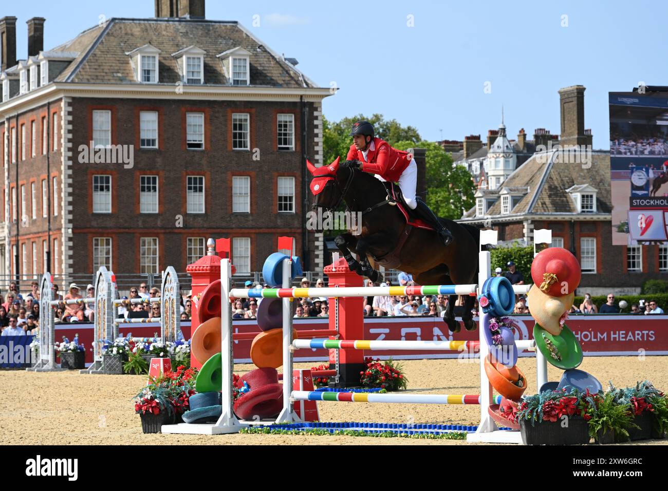 LONDON, GROSSBRITANNIEN. August 2024. Olivier Philippaerts absolvierte beim LGCT London 2024 ist die zweite Runde der Einzelqualifikation für die GCL of London in London, Großbritannien. (Quelle: Siehe Li/Picture Capital/Alamy Live News Stockfoto