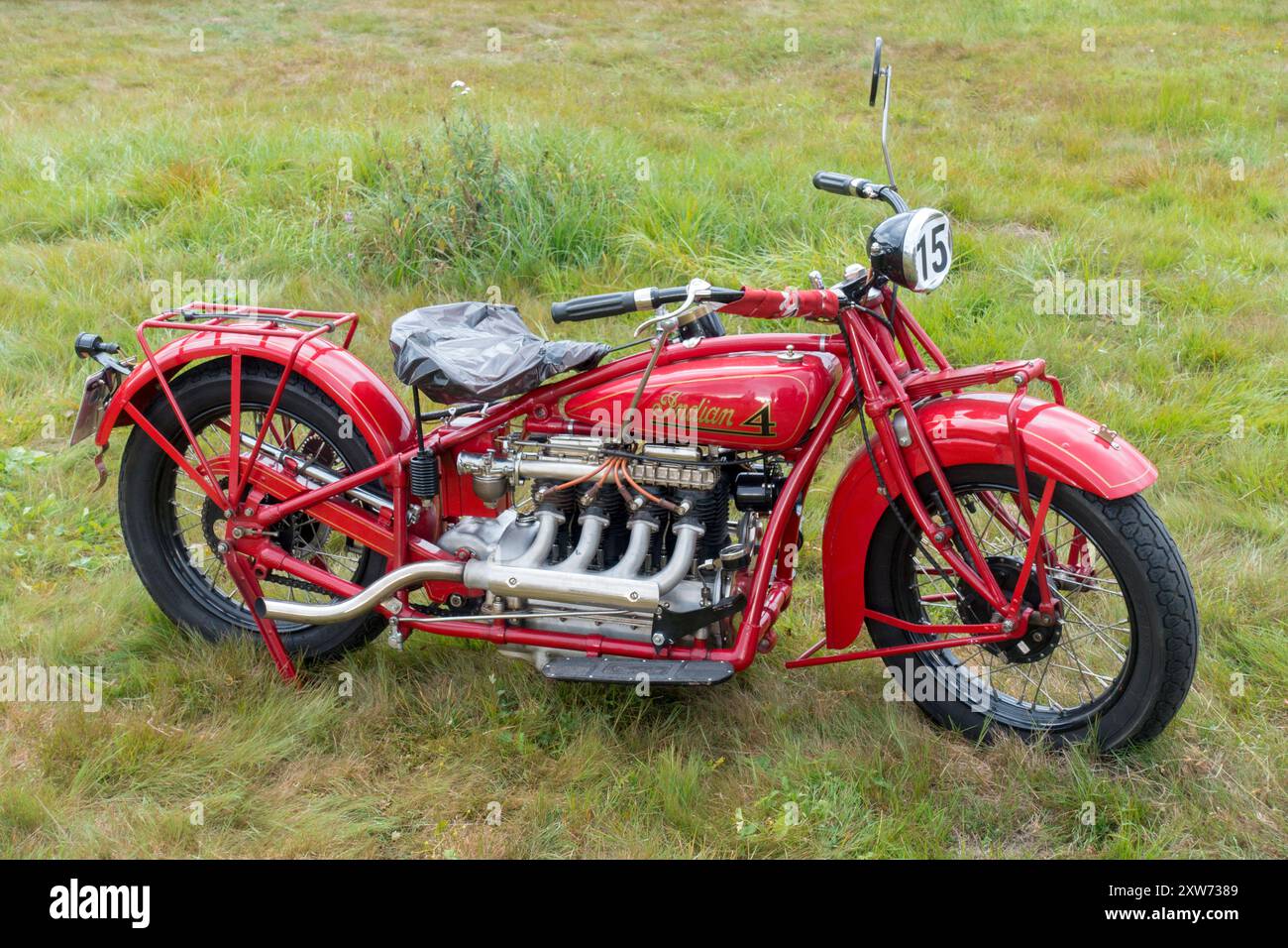 Indian 4 Four - 1930, Indischer Motorradveteran Stockfoto