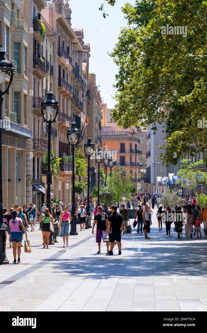 Avinguda Del Portal de L'Angel in Barcelona, Spanien Stockfoto