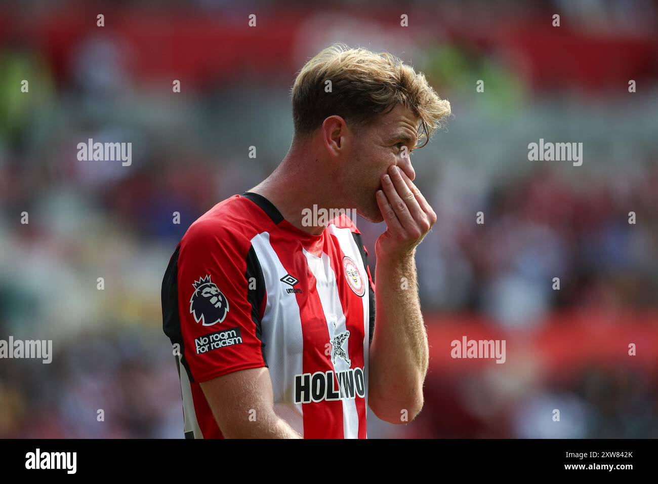 Nathan Collins aus Brentford während des Premier League-Spiels Brentford gegen Crystal Palace im Gtech Community Stadium, London, Großbritannien, 18. August 2024 (Foto: Gareth Evans/News Images) Stockfoto