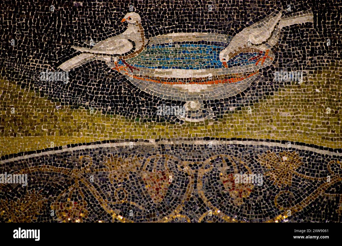 Mosaik im Mausoleum der Galla Placidia, UNESCO-Weltkulturerbe, Ravenna, Emilia-Romagna, Italien Stockfoto