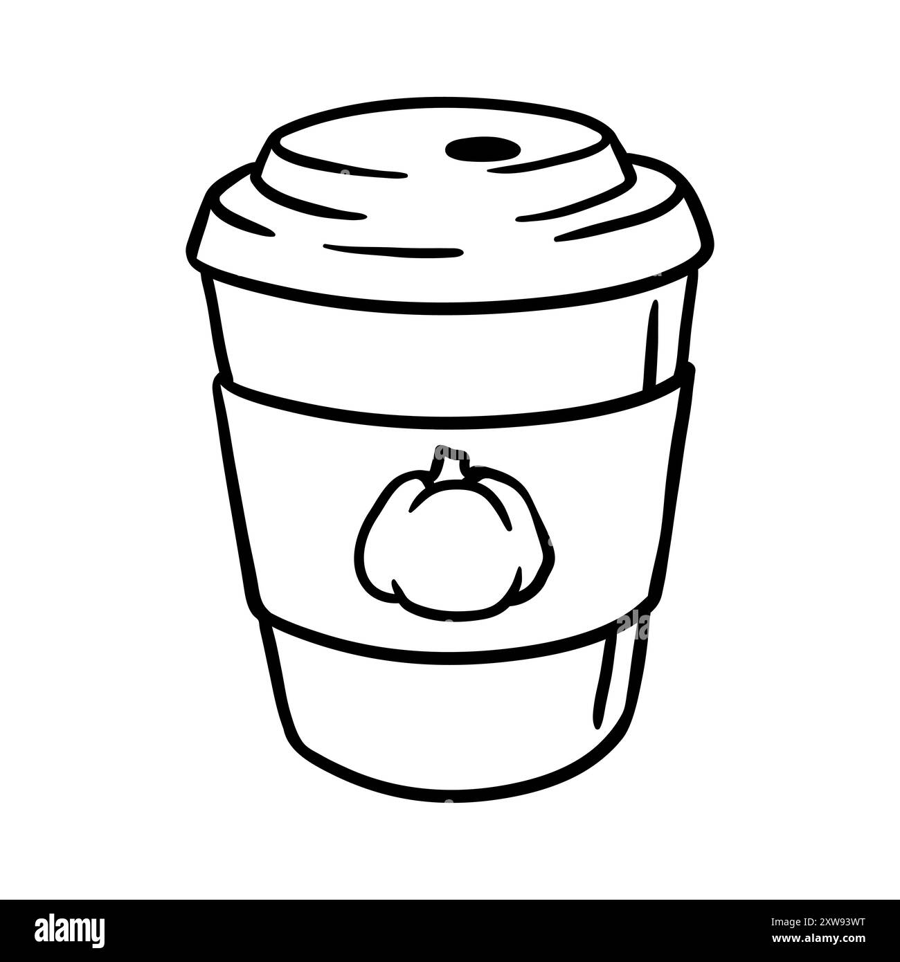 Illustration Kürbis Latte. Köstliche warme Herbstgetränke. Stock Vektor