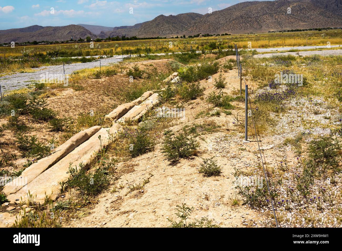 Pasargad-Gärten Bewässerungssystem pasargadae-shiraz-iran Stockfoto