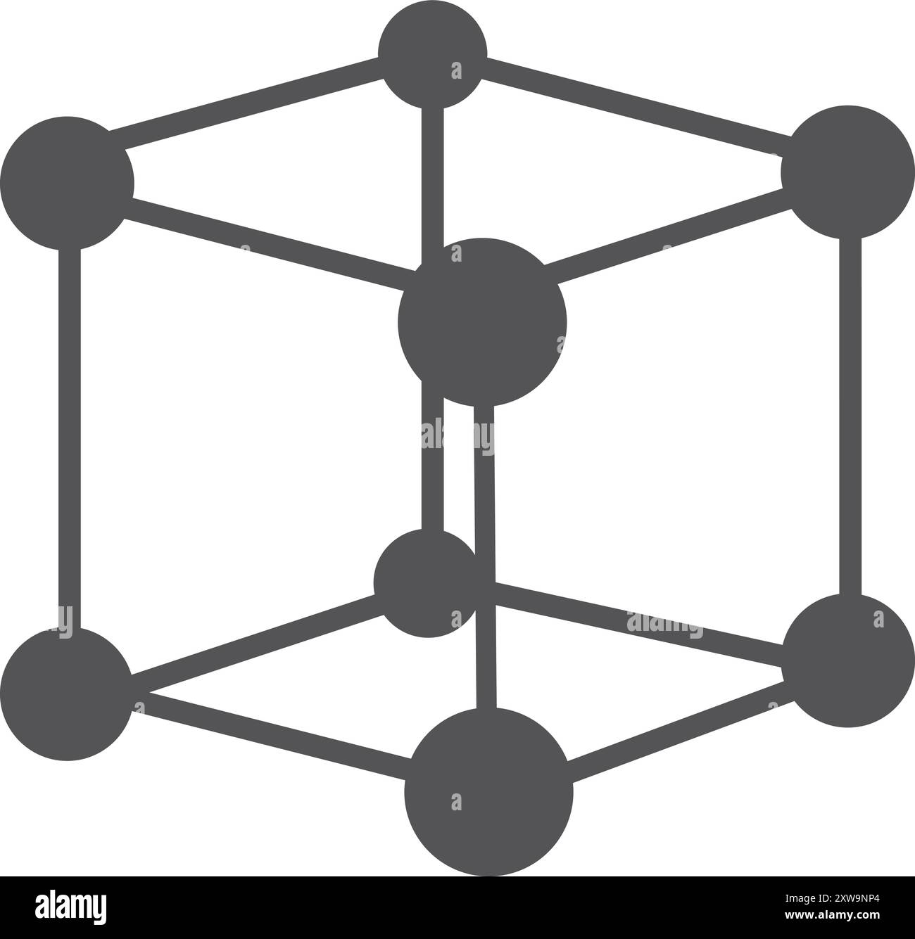 Schwarzes Symbol für Molekülstruktur. Symbol der Chemiewissenschaft Stock Vektor