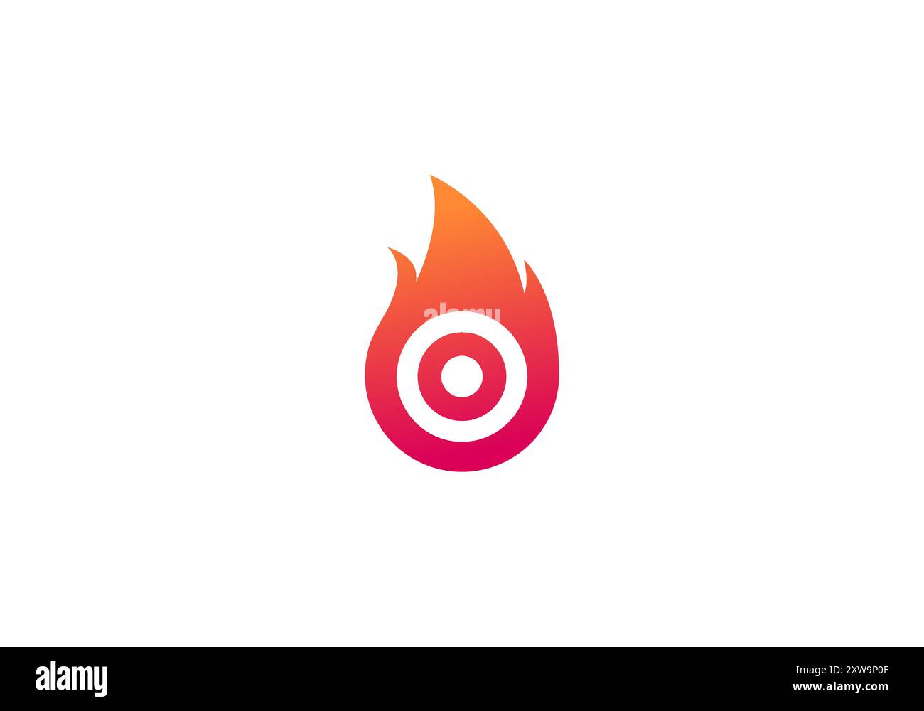 Logo Fire Ball und Zielpfeil, minimalistisches und modernes Logo Template Premium. Bearbeitbare Datei Stock Vektor