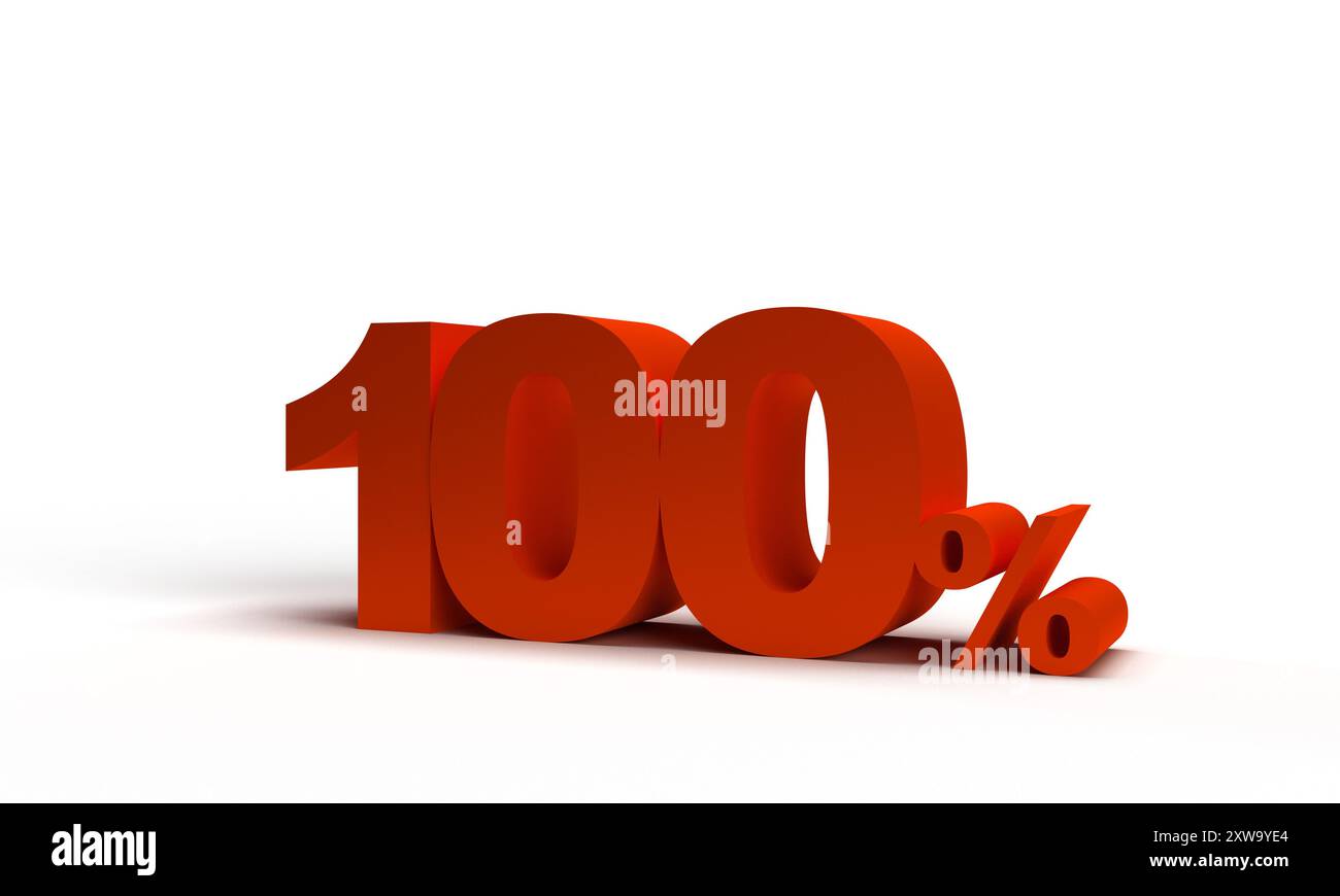 100 % 100 % Anzahl rot rosa orange Farbe Text Schriftart Objekt Icon Design Business Jubiläum Element Jubiläum ausgeschnitten Marketing Logo sa Stockfoto