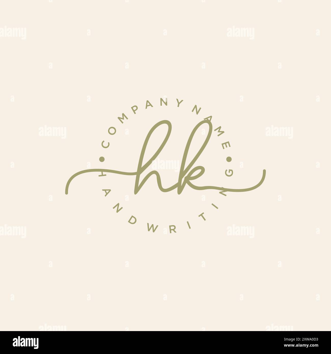 HK Initial Handschriftenlogo Stock Vektor