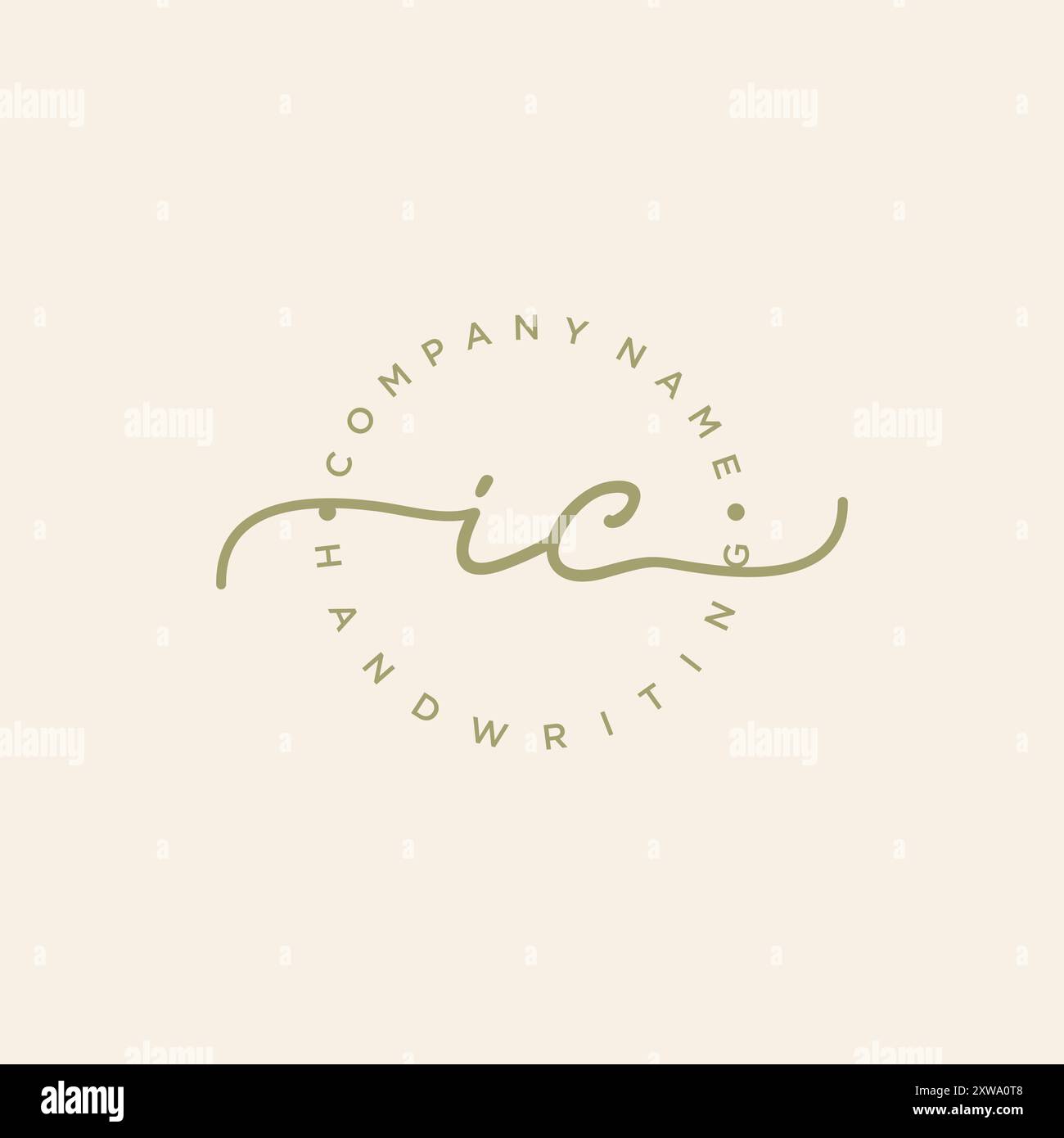 IC-Logo für die erste Handschrift Stock Vektor