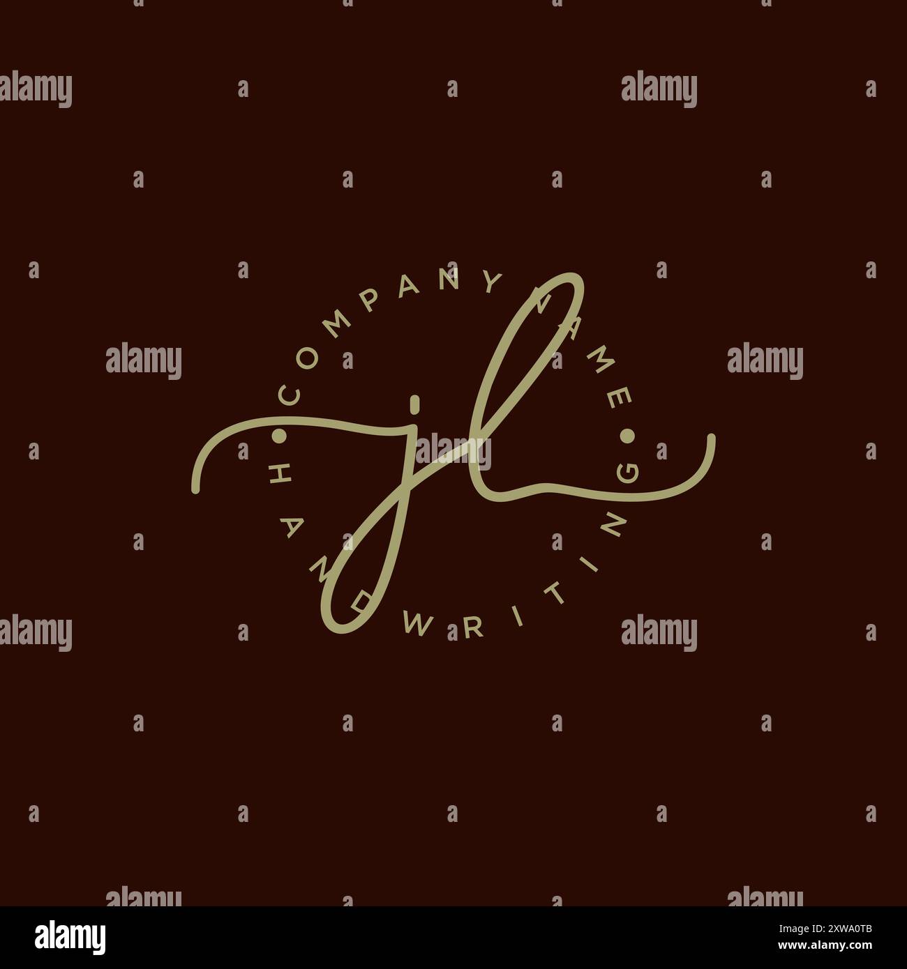 JL Initial Handschriftenlogo Stock Vektor