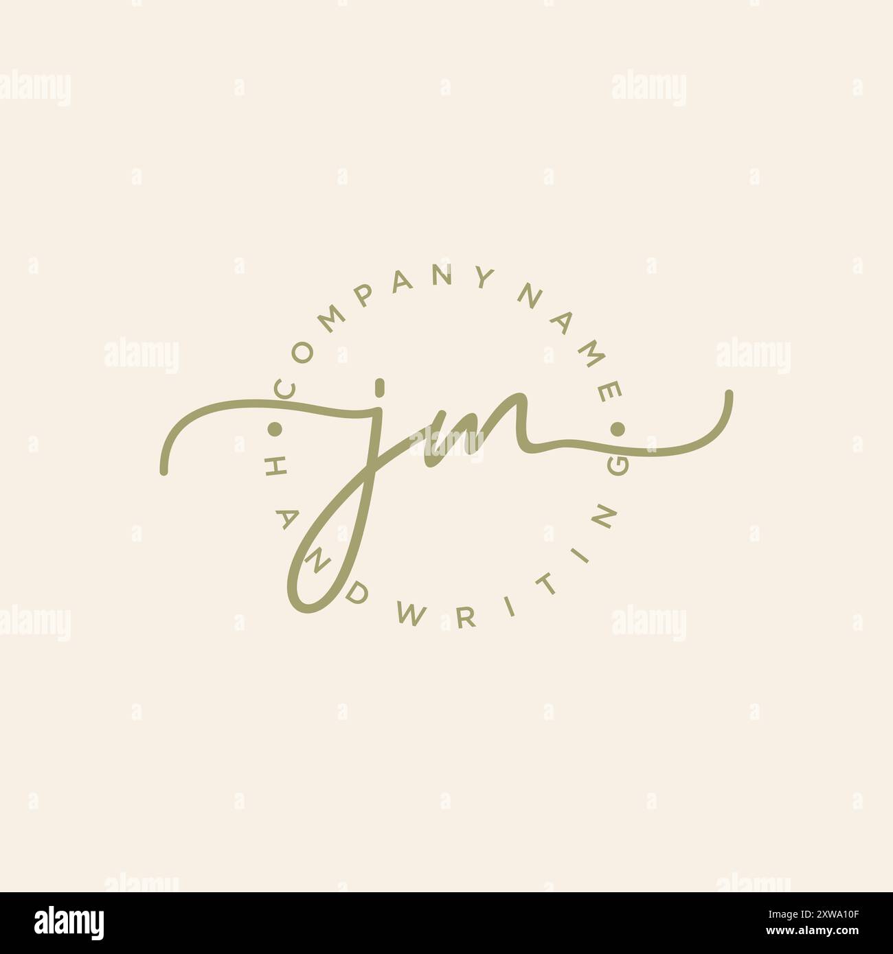 JM-Logo für die erste Handschrift Stock Vektor