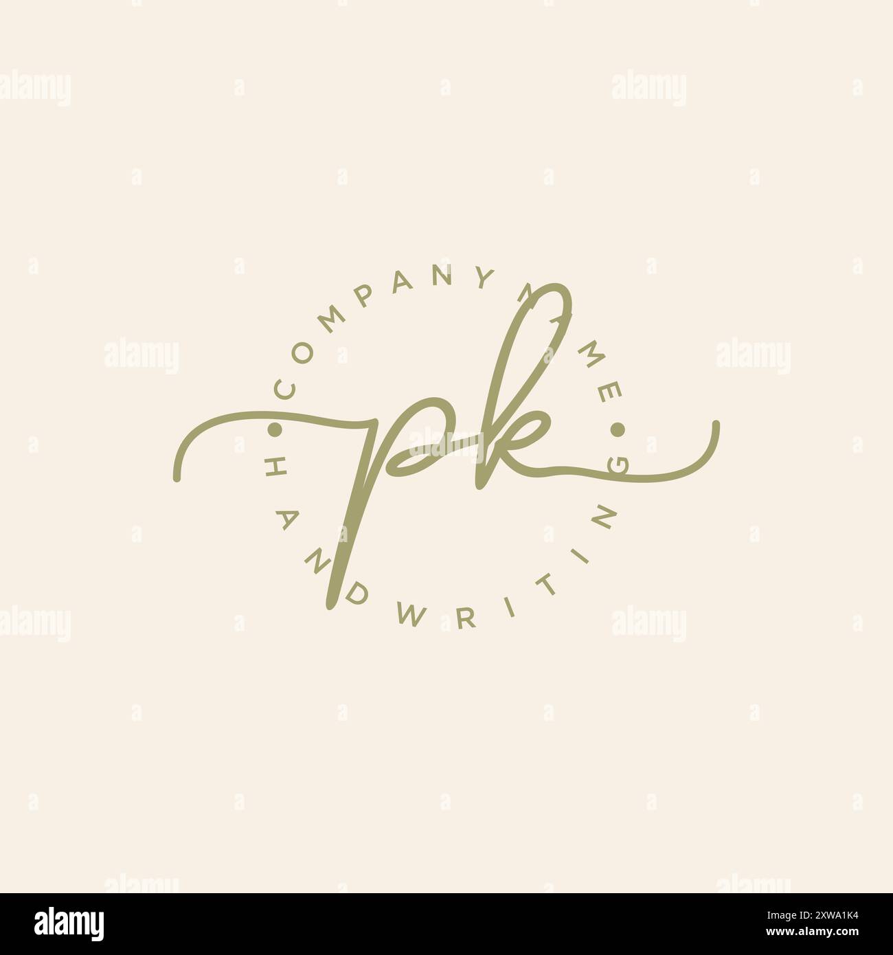 PK Initial Handschrift Logo Stock Vektor