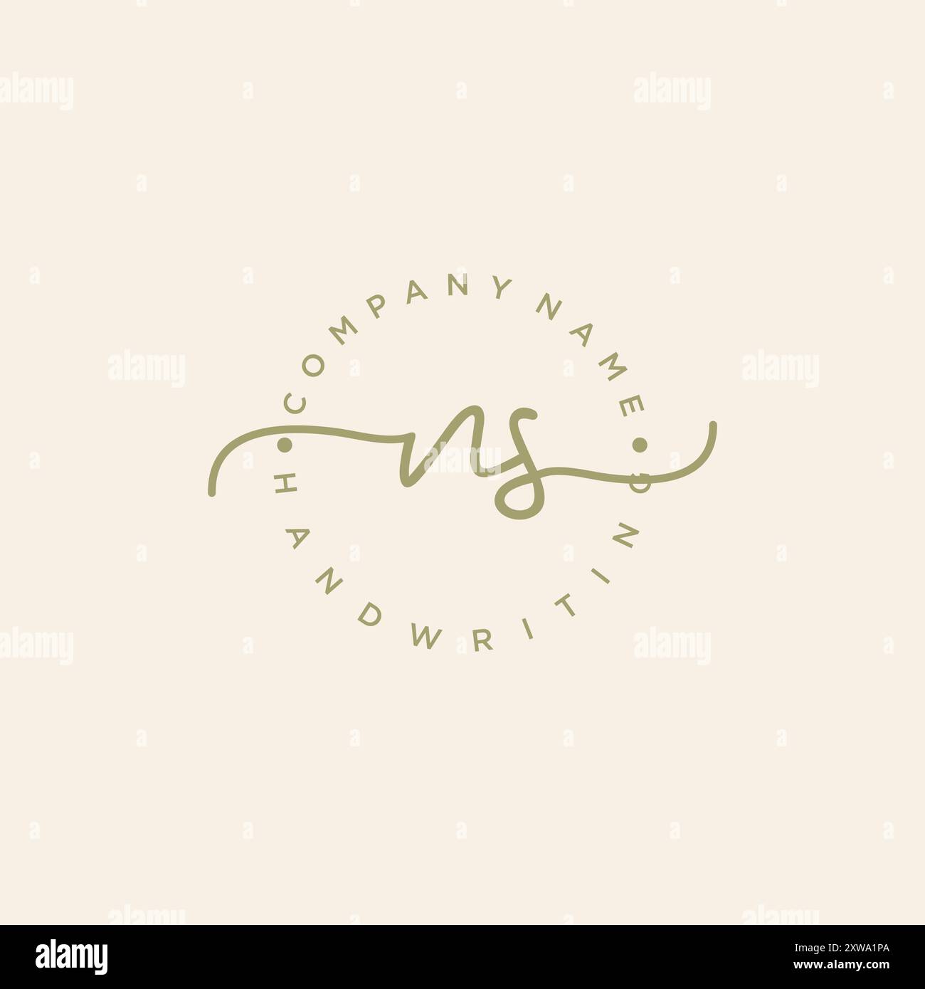 NS Initial Handschrift Logo Stock Vektor