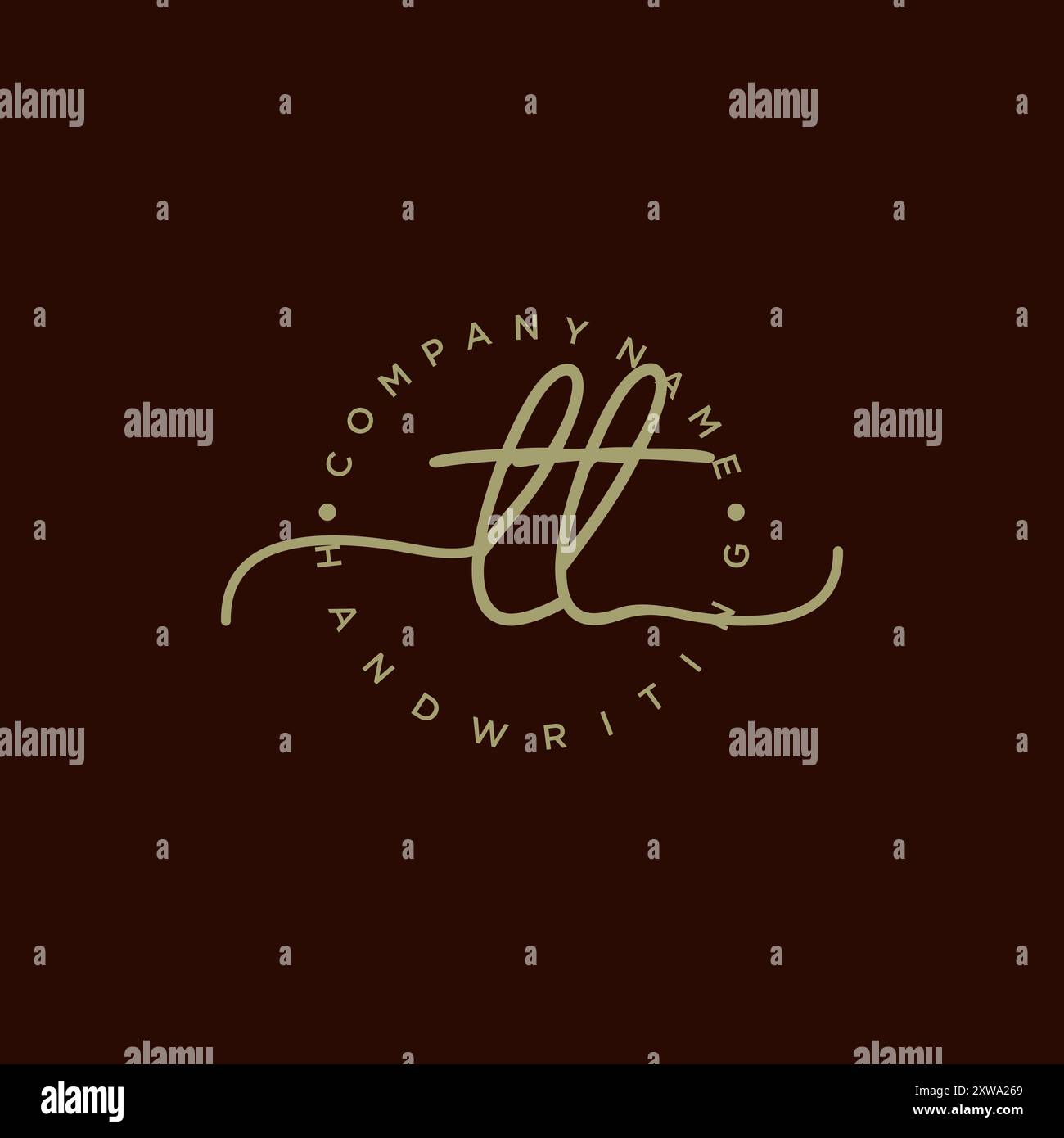 TT Initial Handschriftenlogo Stock Vektor