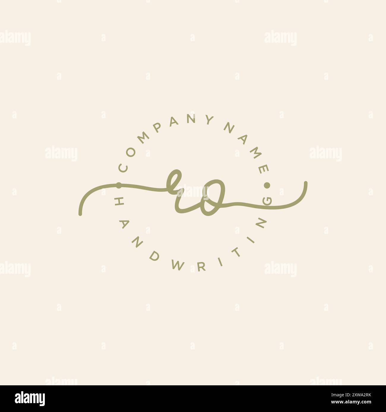 RO Initial Handschrift Logo Stock Vektor