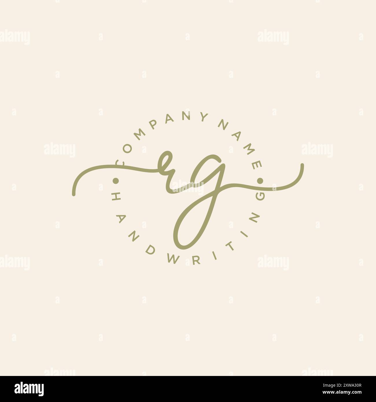 RG Initial Handschriftenlogo Stock Vektor