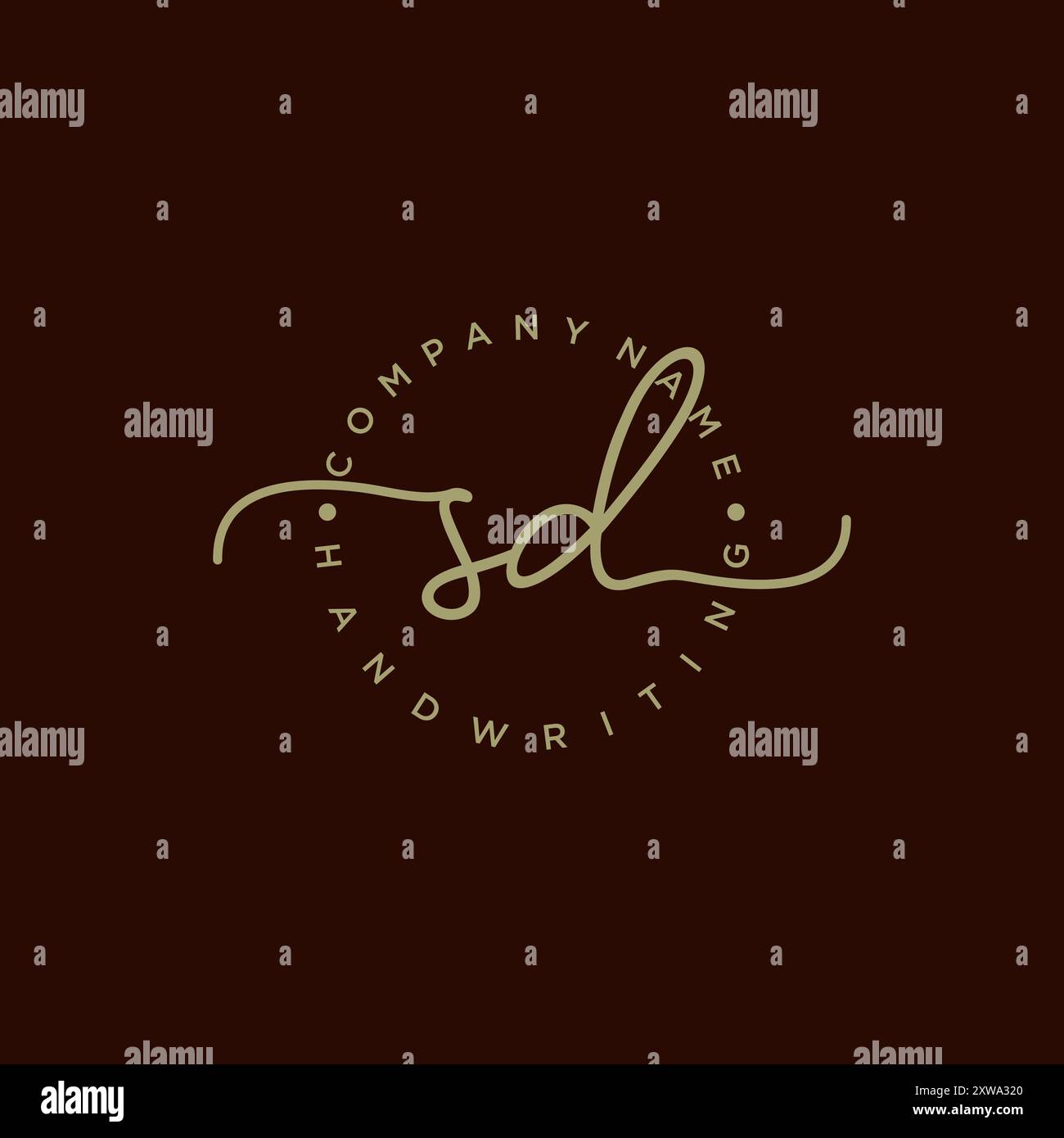 SD-Logo für erste Handschrift Stock Vektor